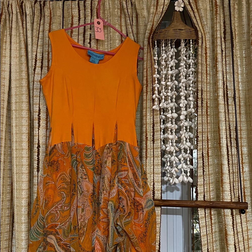 NWT Periwinkle & Orange Paisley Maxi Dress - Boho Chic